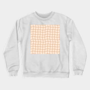 Minimal Abstract Squiggle Grid - Warm Neutrals Crewneck Sweatshirt